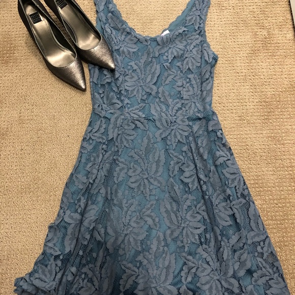 Francesca's Collections Dresses & Skirts - Blue crochet dress-Francesca’s Collection